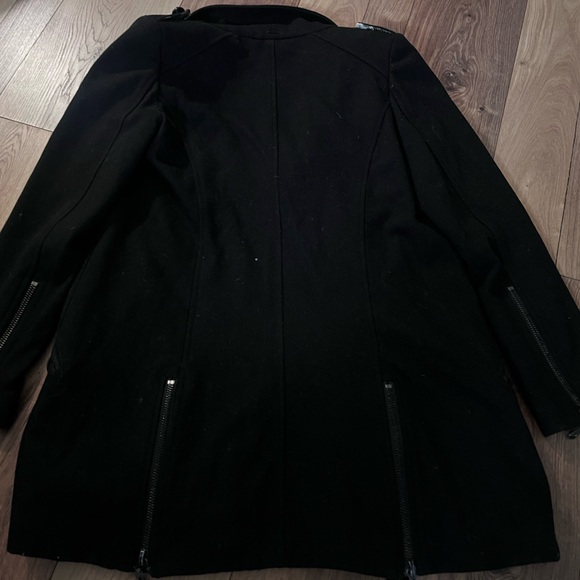 Sam Edelman Black Double-Breasted Trench Coat Small - Picture 7 of 7